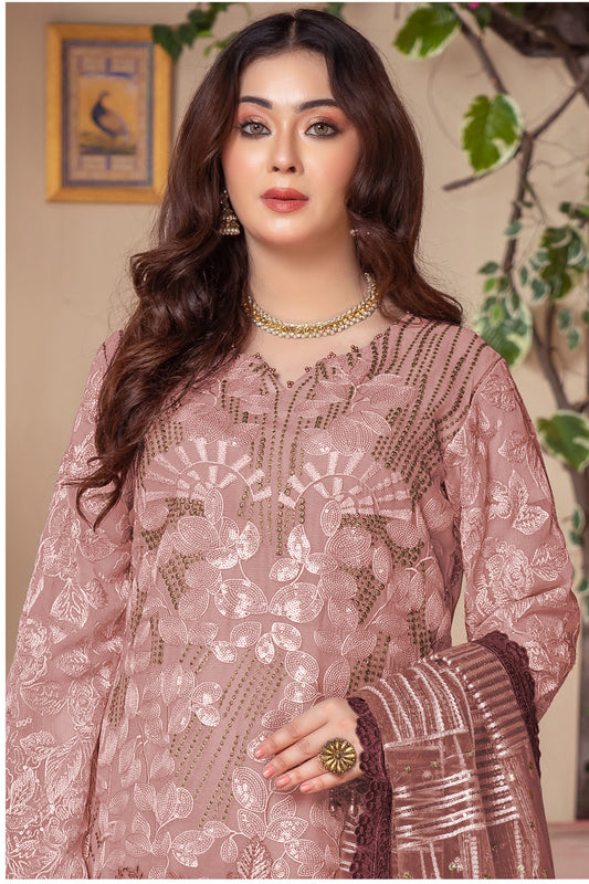 SHAFNUFAB Women's Georgette Ethnic Wear for WomenSemi Stitched PAKISTANI SUIT SF311416