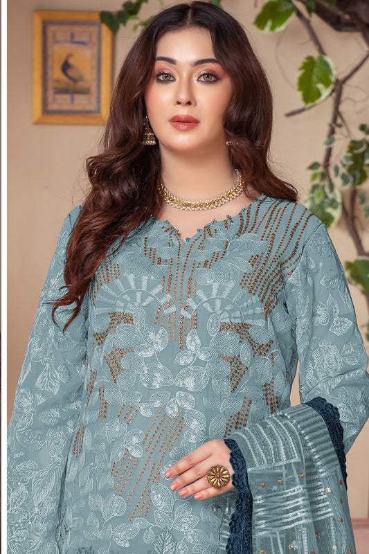 SHAFNUFAB Women's Georgette Ethnic Wear for WomenSemi Stitched PAKISTANI SUIT SF311417