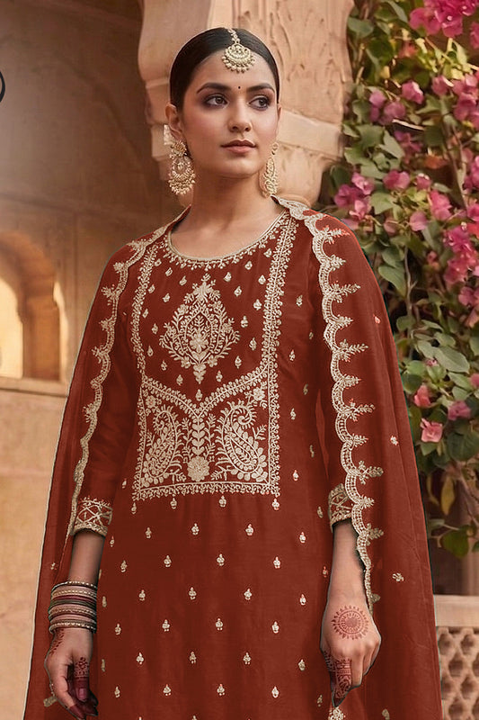 SHAFNUFAB Women's Georgette Ethnic Wear for WomenSemi Stitched PAKISTANI SUIT SF311420