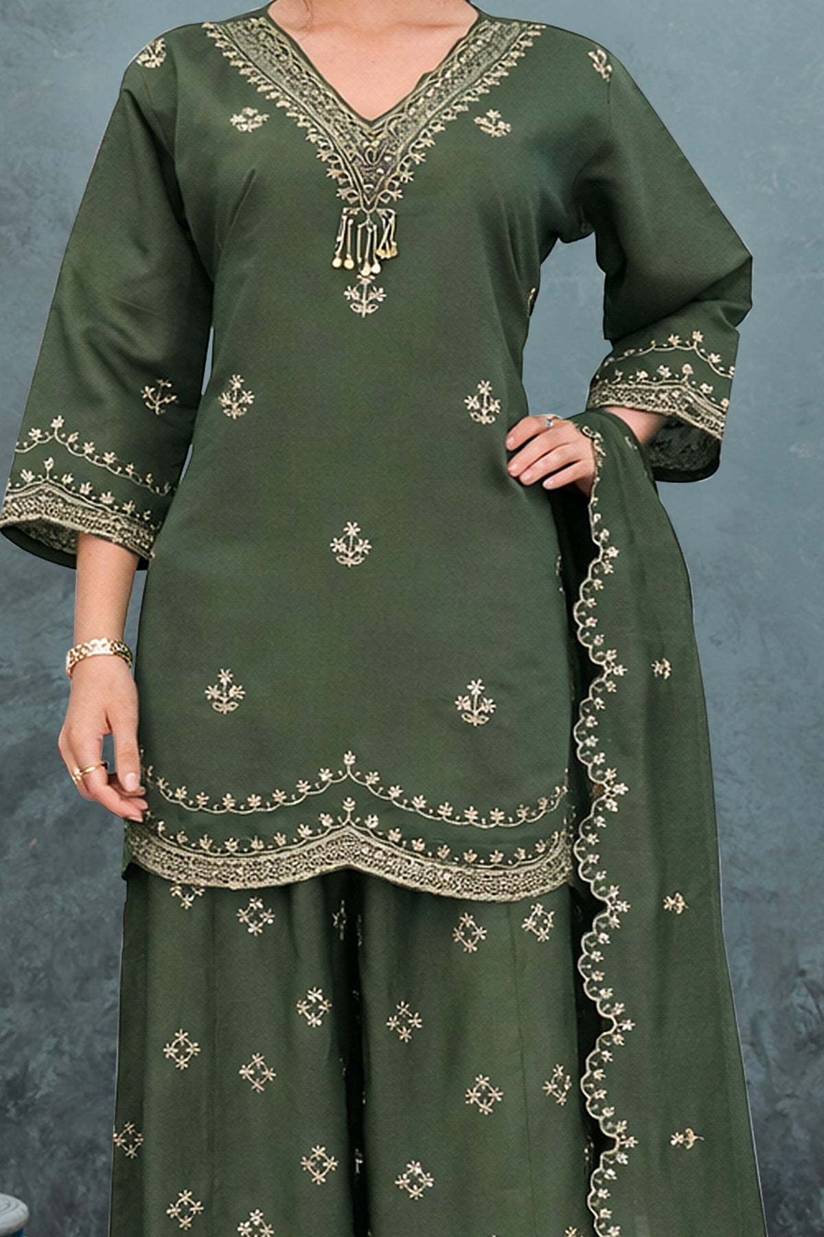 SHAFNUFAB Women's Georgette Ethnic Wear for WomenSemi Stitched sarara Suit SF311436