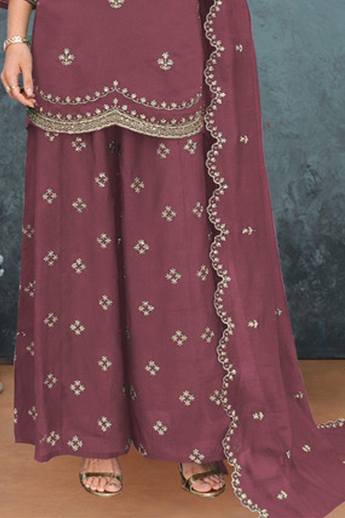 SHAFNUFAB Women's Georgette Ethnic Wear for WomenSemi Stitched sarara Suit SF311437