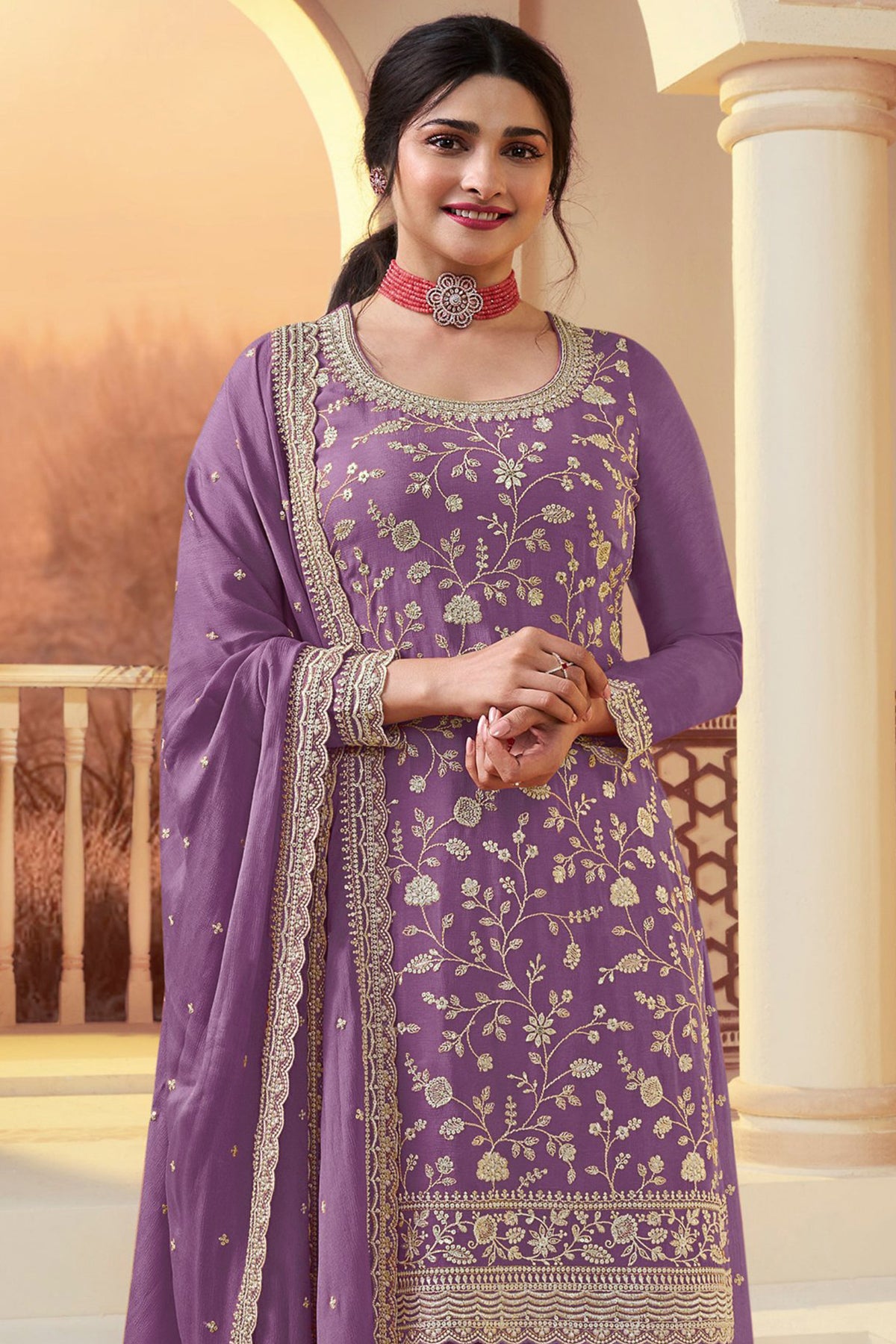 SHAFNUFAB Women's Georgette Ethnic Wear for WomenSemi Stitched sarara Suit Pakistani Suit SF311527