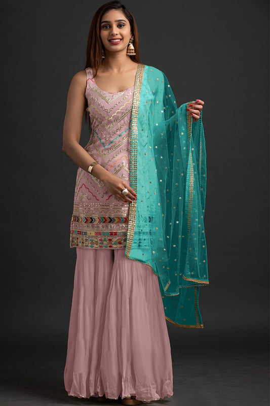 SHAFNUFAB Women's Georgette Ethnic Wear for WomenSemi Stitched PAKISTANI SUIT SF31201