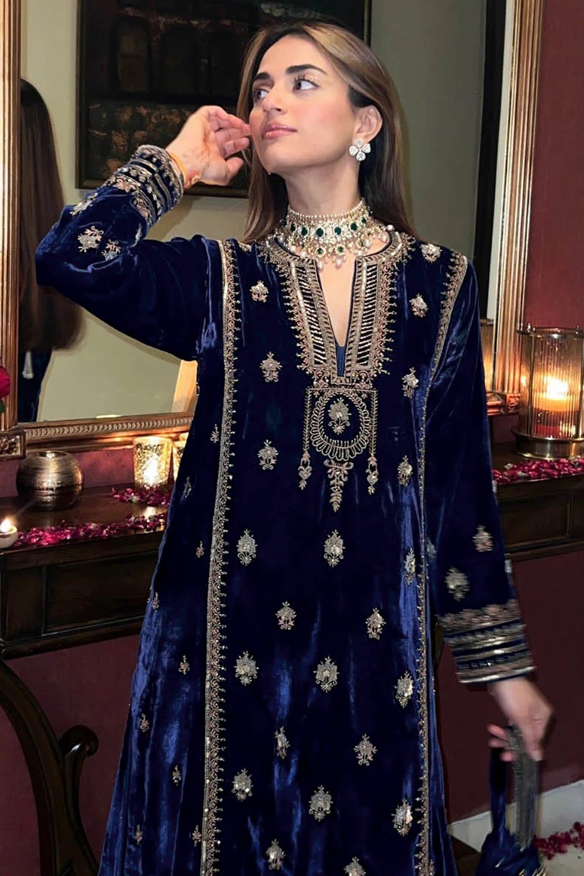 SHAFNUFAB Women's Georgette Ethnic Wear for WomenSemi Stitched PAKISTANI SUIT SF31211