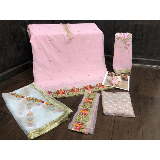 Shafnufab Pink Straight Cut Salwar Kameez