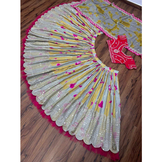 Shafnufab Women's American silk Lehenga Choli In multiclour Colour