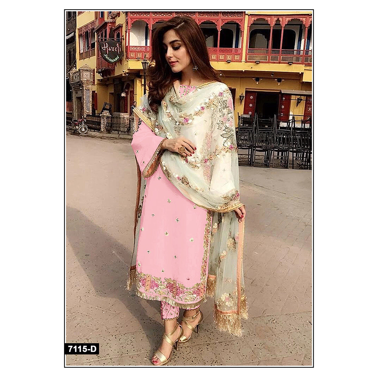 Shafnufab Pink Straight Cut Salwar Kameez