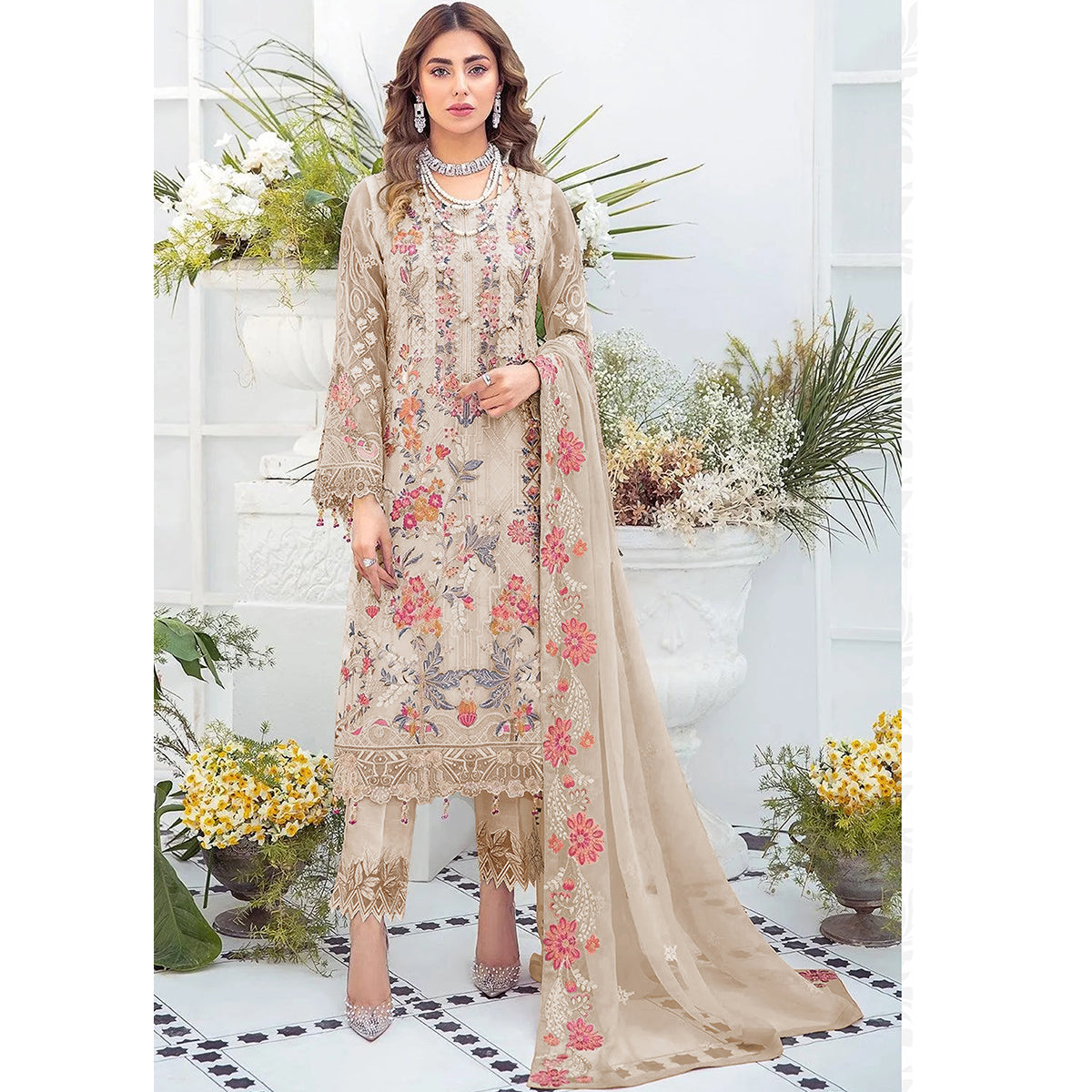 Shafnufab New Georgette FOUX GEORGETTE PAKISTANI SUITS