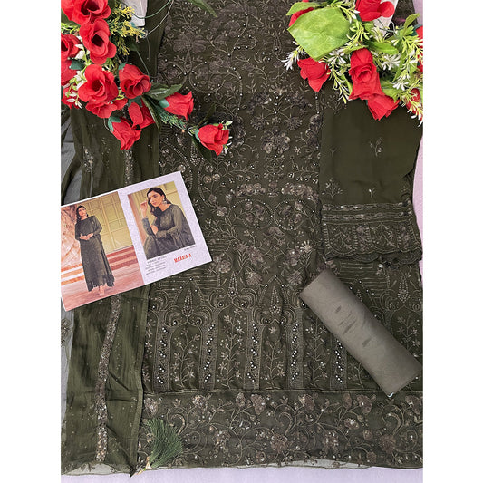 Shafnufab Mehndi Wedding Reception Wear Heavy Embroidery Work Trouser Pant