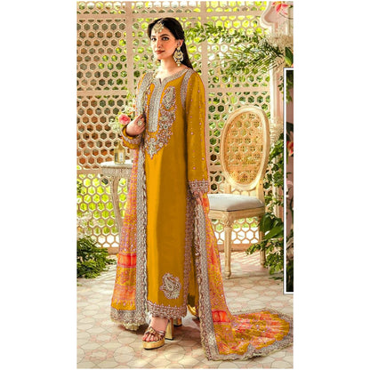 Shafnufab  WOMEN'S Georgette  Semi-Stiched Pakistani Suit (SF-171939 Light Green Free Size )