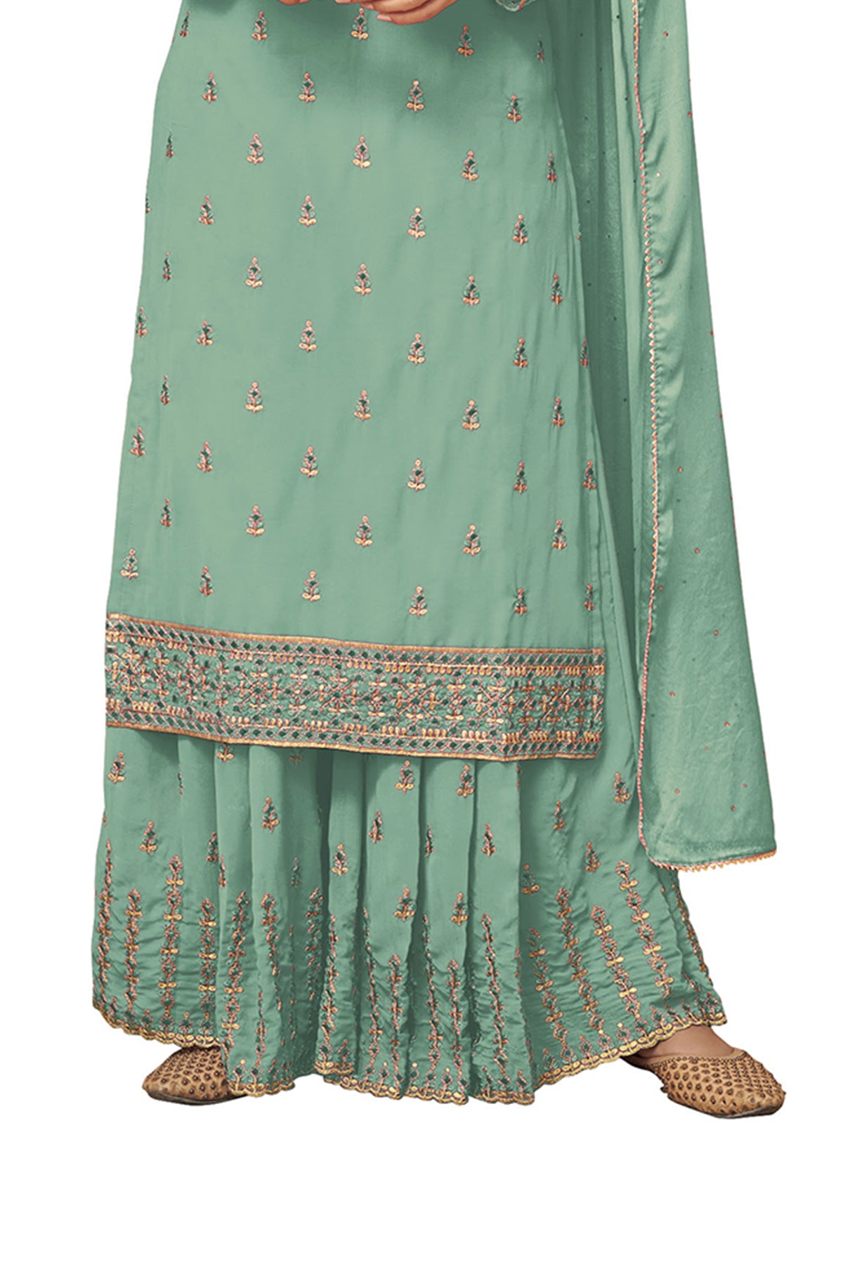 SHAFNUFAB Women's Georgette Ethnic Wear for WomenSemi StitchedSalwarSuit   SF201153  Diwali Outfit Bridal Blue  Colour Indian CasualWearSalwarSuit IN Eid