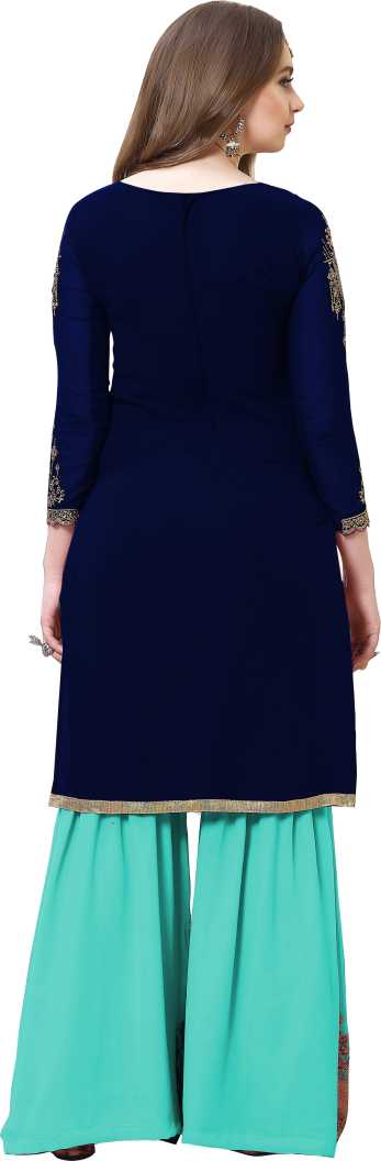 SHAFNUFAB Women's Georgette Ethnic Wear for WomenSemi StitchedSalwarSuit   SF201174  Diwali Outfit Bridal Blue  Colour Indian CasualWearSalwarSuit IN Eid