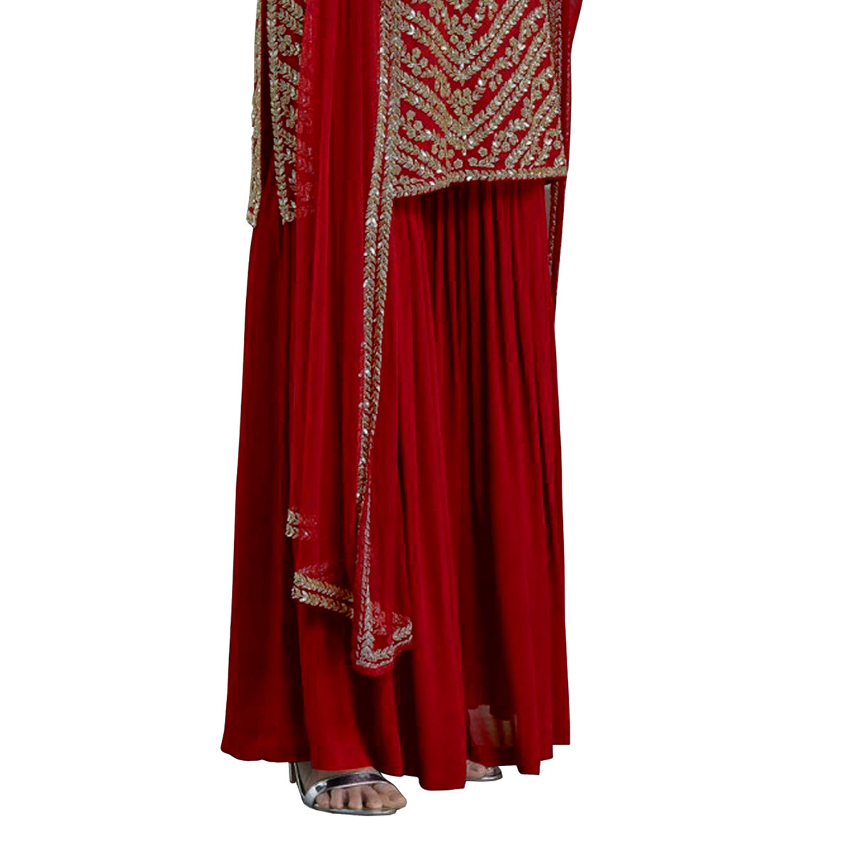 SHAFNUFAB Women's Georgette Ethnic Wear for WomenSemi StitchedSalwarSuit   SF201330  Diwali Outfit Bridal Red  Colour Indian CasualWearSalwarSuit IN Eid