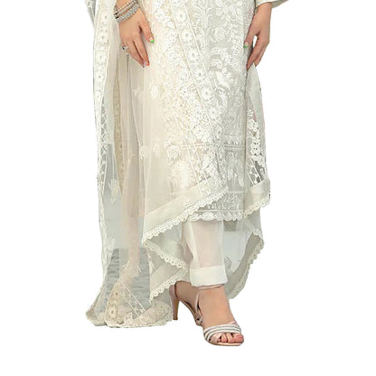 SHAFNUFAB Women's Georgette Ethnic Wear for WomenSemi StitchedSalwarSuit   SF201374  Diwali Outfit Bridal White1  Colour Indian CasualWearSalwarSuit IN Eid