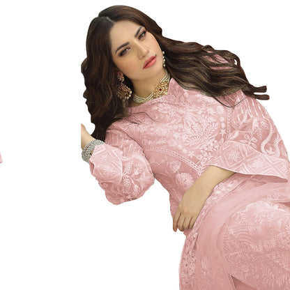 SHAFNUFAB Women's Georgette Ethnic Wear for WomenSemi StitchedSalwarSuit   SF201376  Diwali Outfit Bridal Pink1  Colour Indian CasualWearSalwarSuit IN Eid