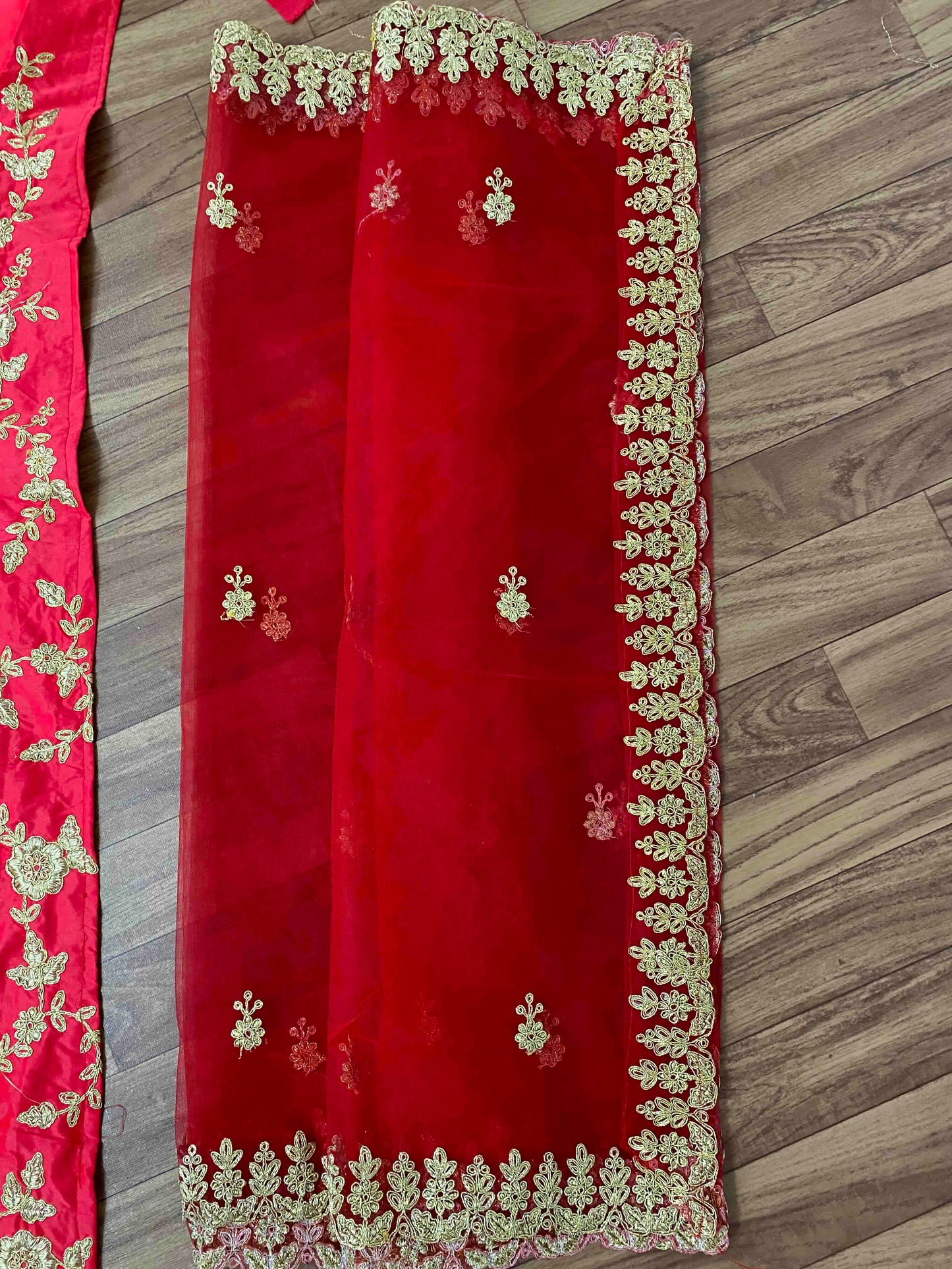 SHAFNUFAB Women's Malay satin Semi Stitched lehengacholi SF201382  Diwali Outfit Embroidered lehengacholi Set Red  Colour Indian Heavy Lehenga