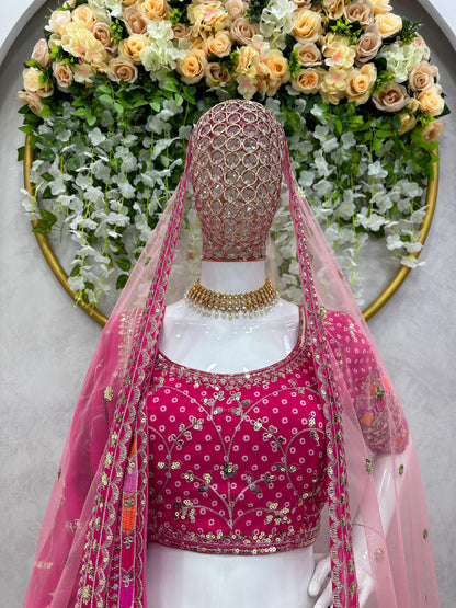 SHAFNUFAB Women's Gorgette Semi Stitched lehengacholi SF201463  Diwali Outfit Embroidered lehengacholi Set Pink  Colour Indian Heavy Lehenga