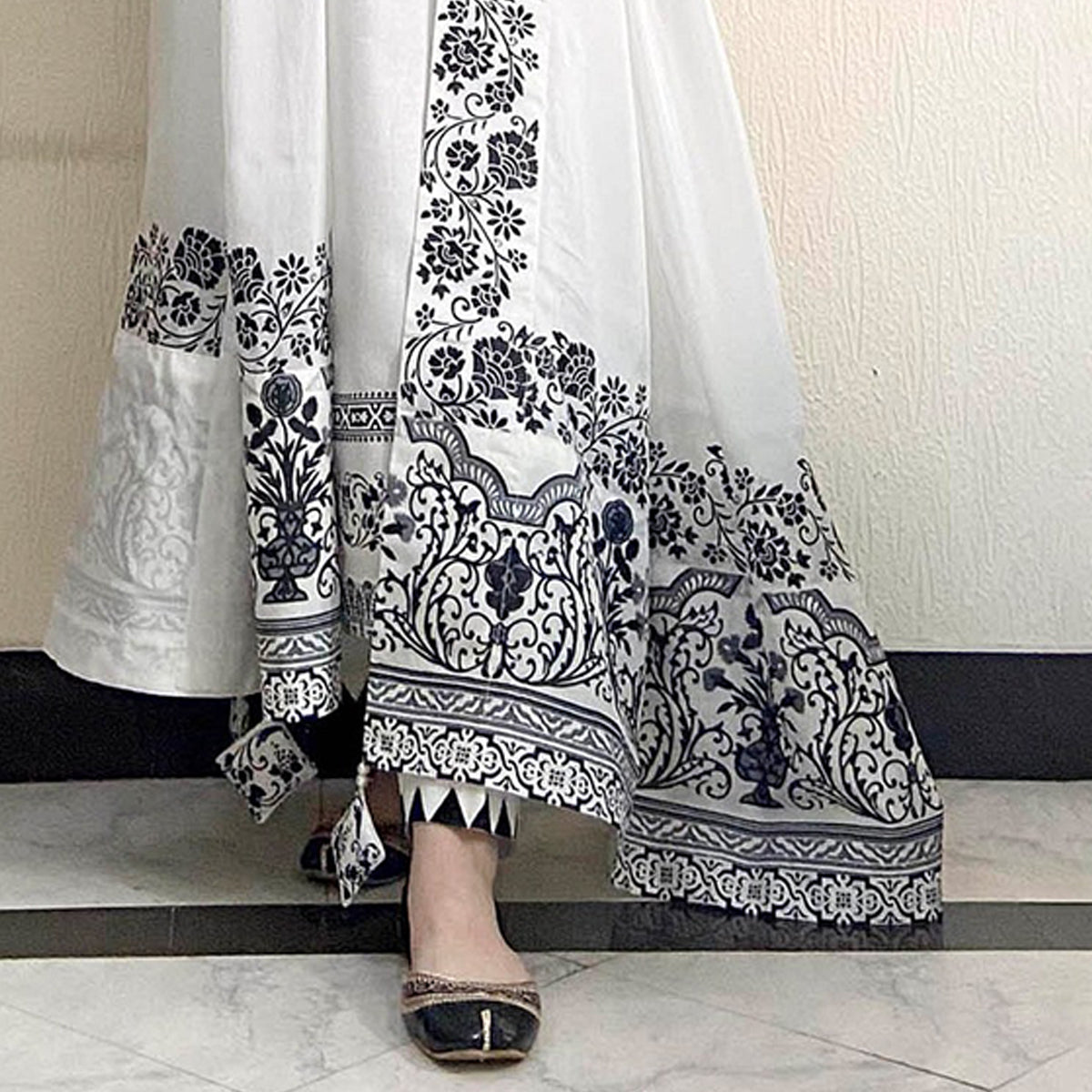 SHAFNUFAB Women's Georgette Ethnic Wear for WomenSemi StitchedSalwarSuit   SF201491  Diwali Outfit Bridal White  Colour Indian CasualWearSalwarSuit IN Eid