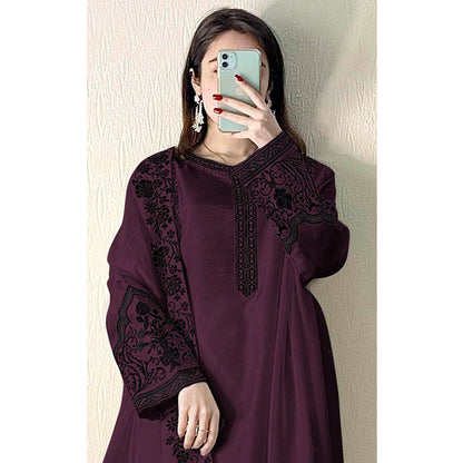 SHAFNUFAB Women's Georgette Ethnic Wear for WomenSemi StitchedSalwarSuit   SF201492  Diwali Outfit Bridal Purple  Colour Indian CasualWearSalwarSuit IN Eid