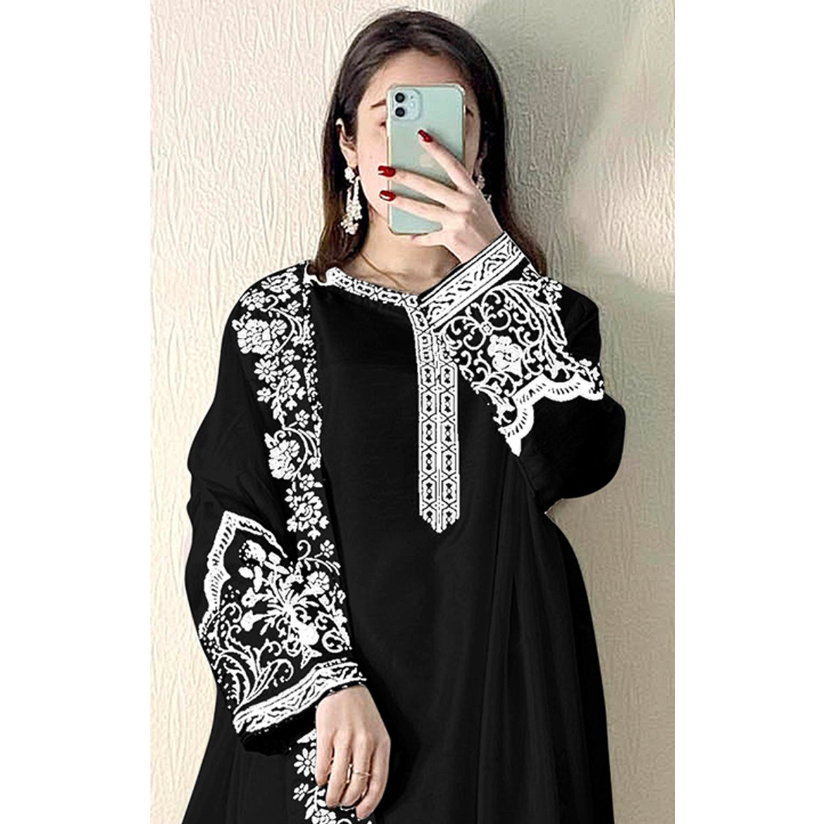 SHAFNUFAB Women's Georgette Ethnic Wear for WomenSemi StitchedSalwarSuit   SF201494  Diwali Outfit Bridal Black1  Colour Indian CasualWearSalwarSuit IN Eid