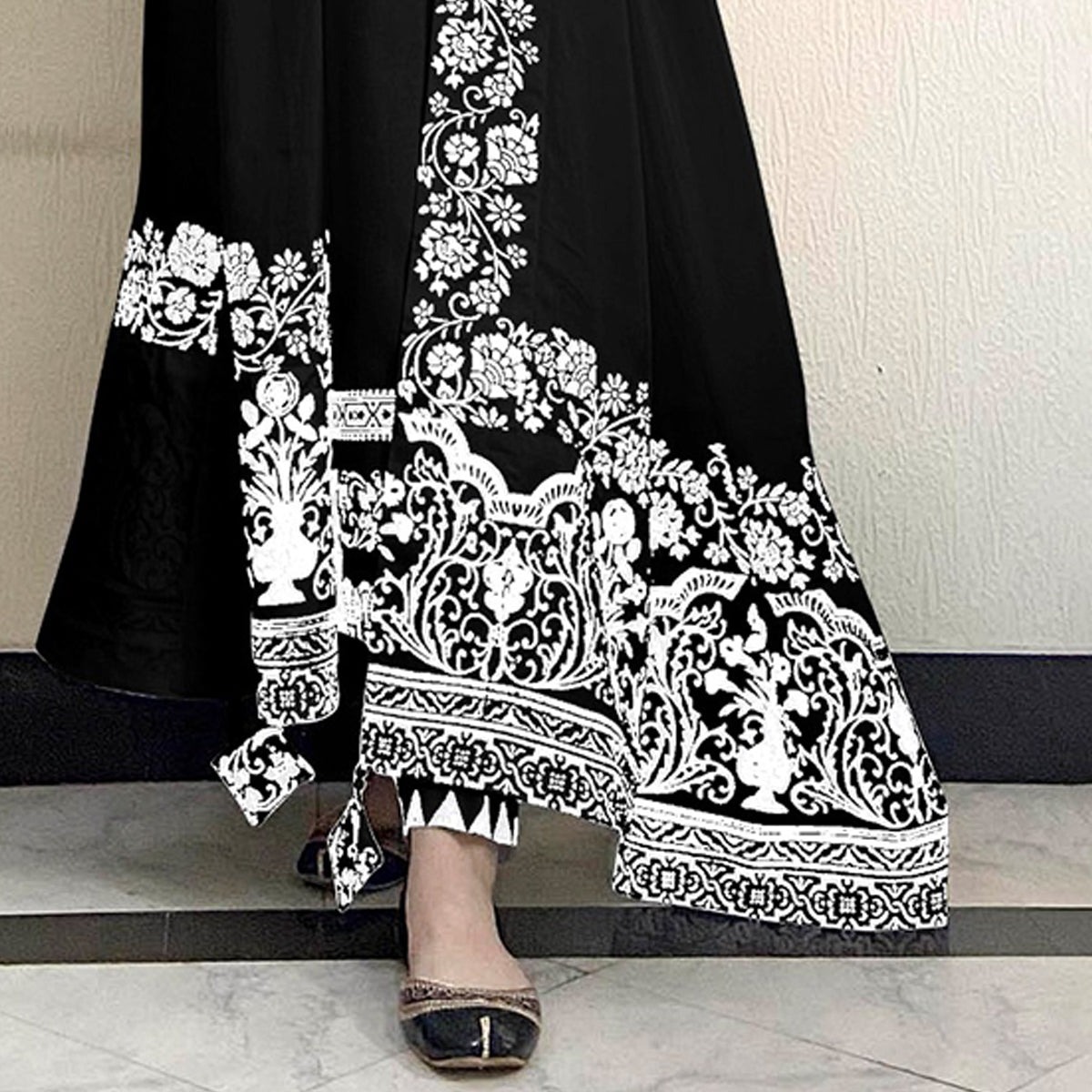 SHAFNUFAB Women's Georgette Ethnic Wear for WomenSemi StitchedSalwarSuit   SF201494  Diwali Outfit Bridal Black1  Colour Indian CasualWearSalwarSuit IN Eid