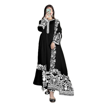 SHAFNUFAB Women's Georgette Ethnic Wear for WomenSemi StitchedSalwarSuit   SF201494  Diwali Outfit Bridal Black1  Colour Indian CasualWearSalwarSuit IN Eid