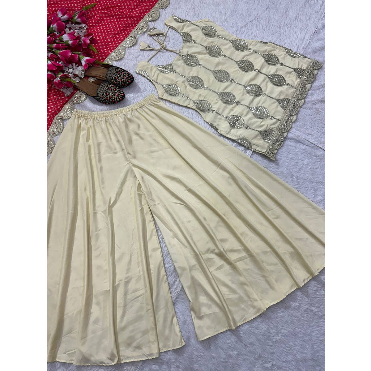 WOMEN'S Art Silk FullStichedWomen’s Stitched Traditional Gown - Heavy Embroidered Indian Ethnic Dress for Special EventsSF201590 SIZE Beige M