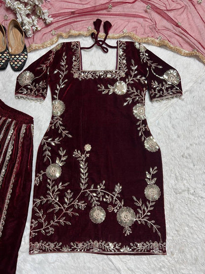 SHAFNUFAB Women's Georgette Ethnic Wear for WomenSemi StitchedSalwarSuit  SF201512