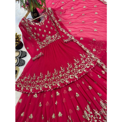 SHAFNUFAB Women's Georgette Ethnic Wear for WomenSemi StitchedSalwarSuit  SF201513