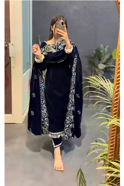 SHAFNUFAB Women's Georgette Ethnic Wear for WomenSemi StitchedSalwarSuit  SF201517