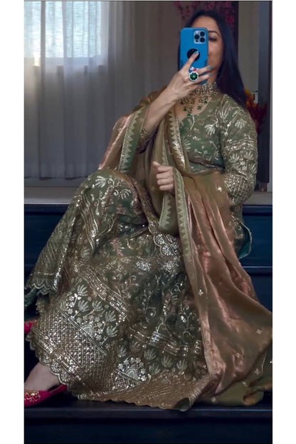 SHAFNUFAB Women's Georgette Ethnic Wear for WomenSemi StitchedSalwarSuit  SF201518