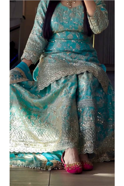 SHAFNUFAB Women's Georgette Ethnic Wear for WomenSemi StitchedSalwarSuit  SF201520