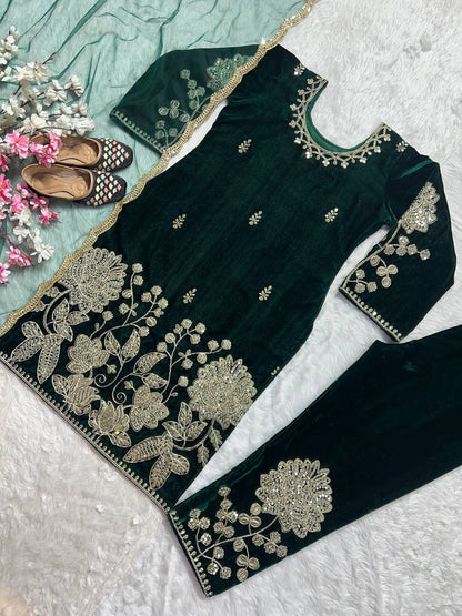 SHAFNUFAB Women's Georgette Ethnic Wear for WomenSemi StitchedSalwarSuit  SF201522