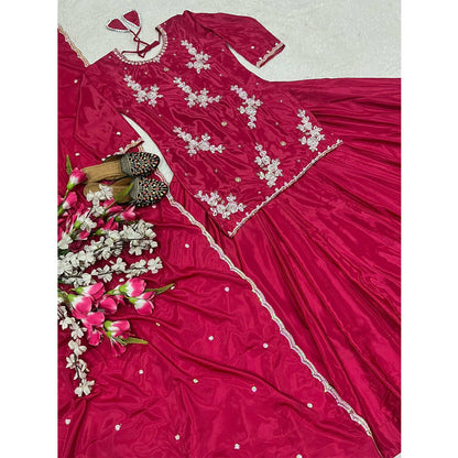 SHAFNUFAB Women's Georgette Ethnic Wear for WomenSemi StitchedSalwarSuit  SF201523