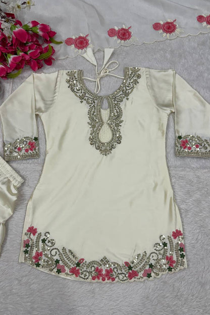 SHAFNUFAB Women's Georgette Ethnic Wear for WomenSemi StitchedSalwarSuit  SF201524