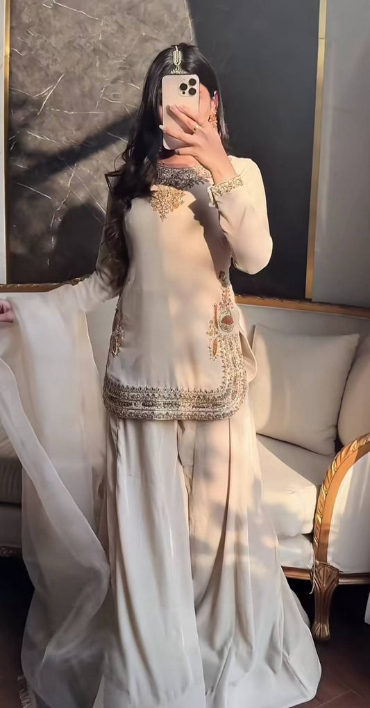 SHAFNUFAB Women's Georgette Ethnic Wear for WomenSemi StitchedSalwarSuit  SF201525