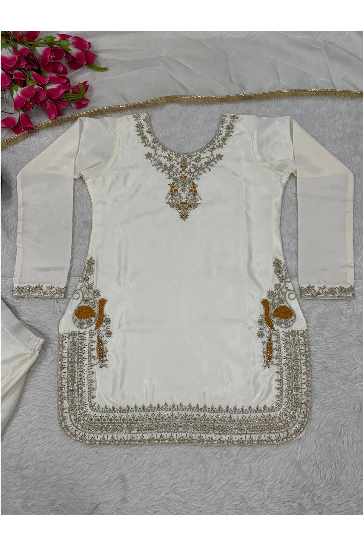 SHAFNUFAB Women's Georgette Ethnic Wear for WomenSemi StitchedSalwarSuit  SF201525