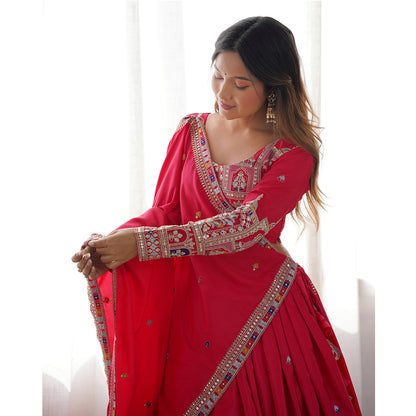 SHAFNUFAB Women's Georgette Ethnic Wear for WomenSemi StitchedSalwarSuit  SF201528