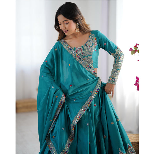 SHAFNUFAB Women's Georgette Ethnic Wear for WomenSemi StitchedSalwarSuit  SF201529
