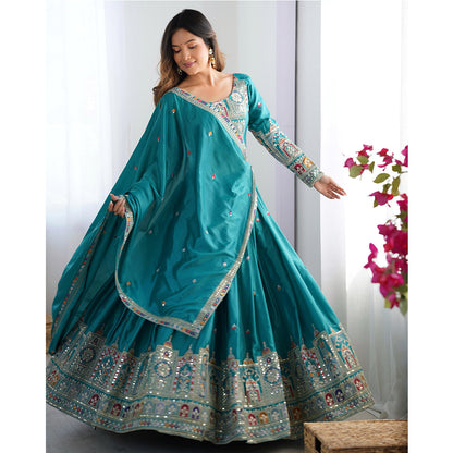 SHAFNUFAB Women's Georgette Ethnic Wear for WomenSemi StitchedSalwarSuit  SF201529