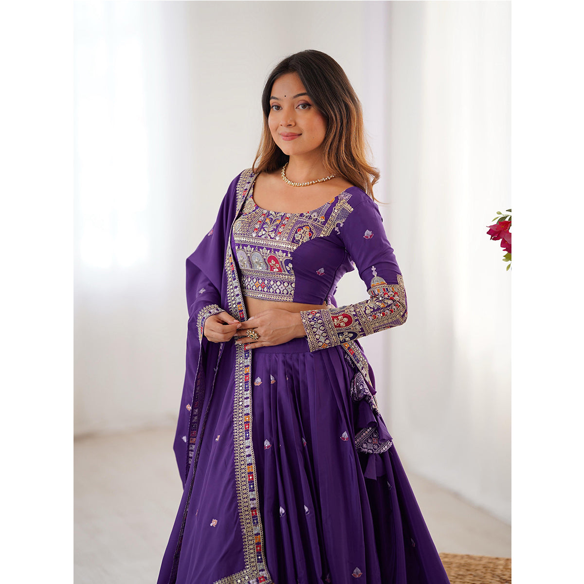 SHAFNUFAB Women's Georgette Ethnic Wear for WomenSemi StitchedSalwarSuit  SF201530