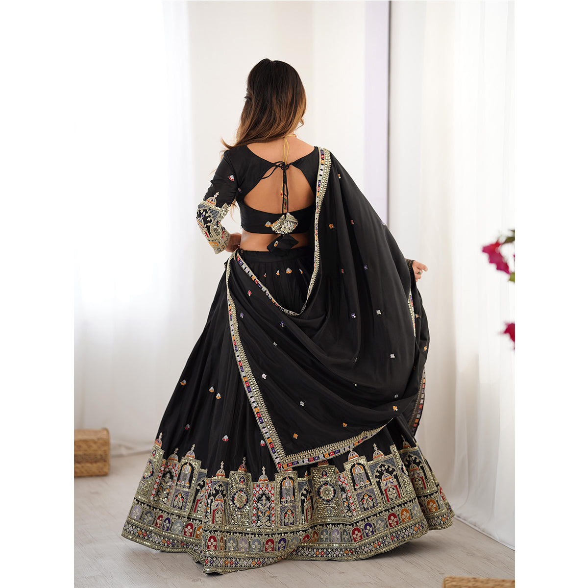 SHAFNUFAB Women's Georgette Ethnic Wear for WomenSemi StitchedSalwarSuit  SF201531