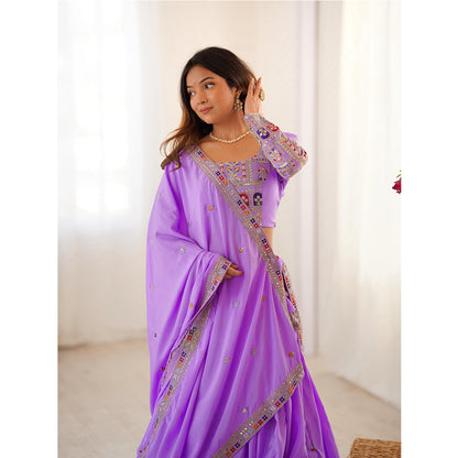 SHAFNUFAB Women's Georgette Ethnic Wear for WomenSemi StitchedSalwarSuit  SF201532