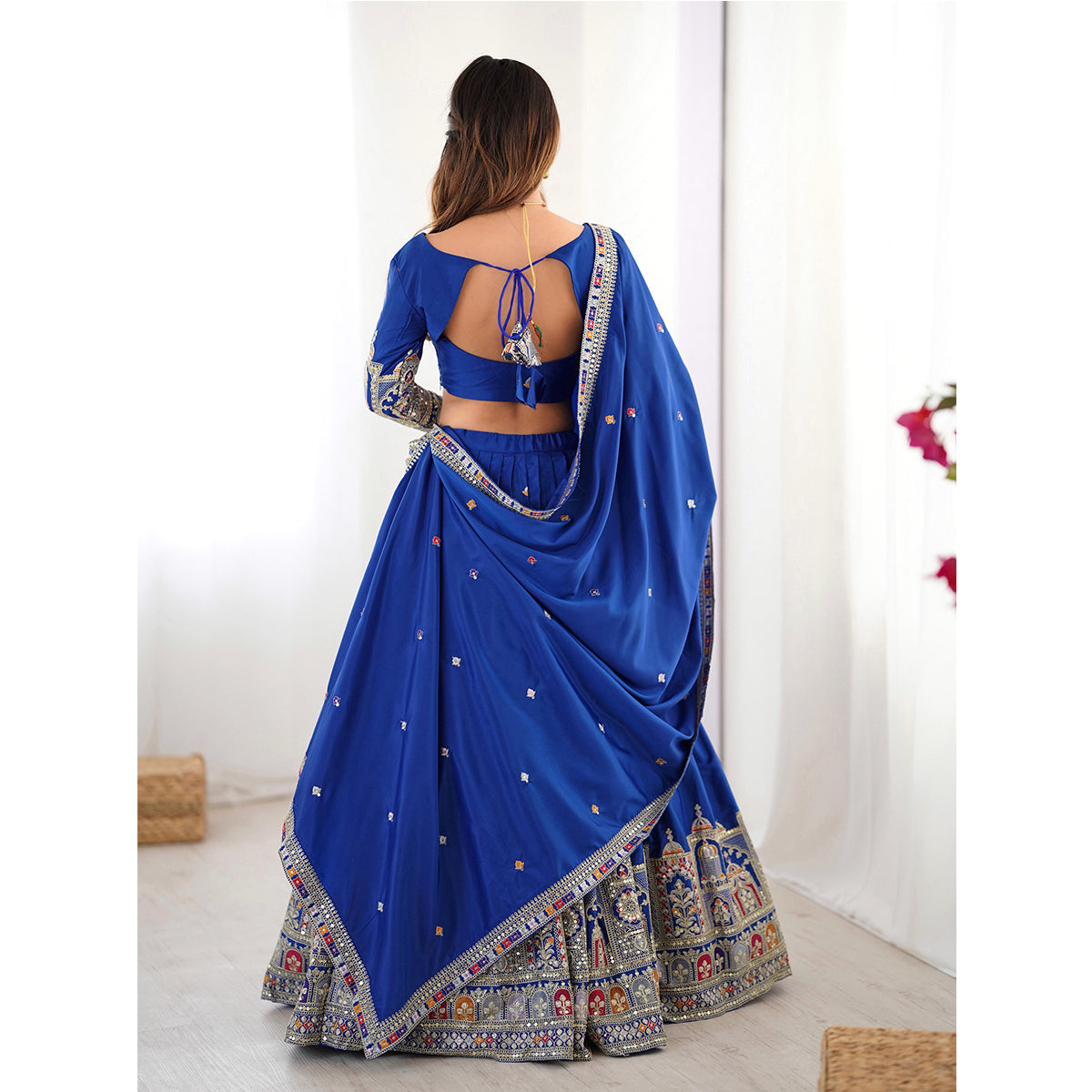 SHAFNUFAB Women's Georgette Ethnic Wear for WomenSemi StitchedSalwarSuit  SF201533