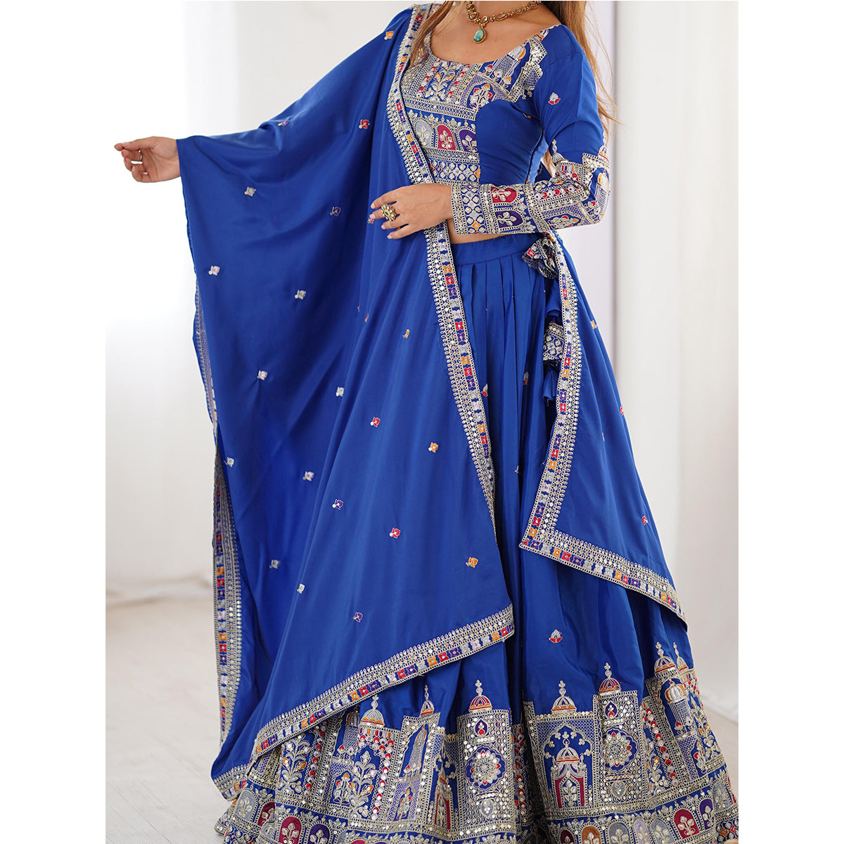 SHAFNUFAB Women's Georgette Ethnic Wear for WomenSemi StitchedSalwarSuit  SF201533