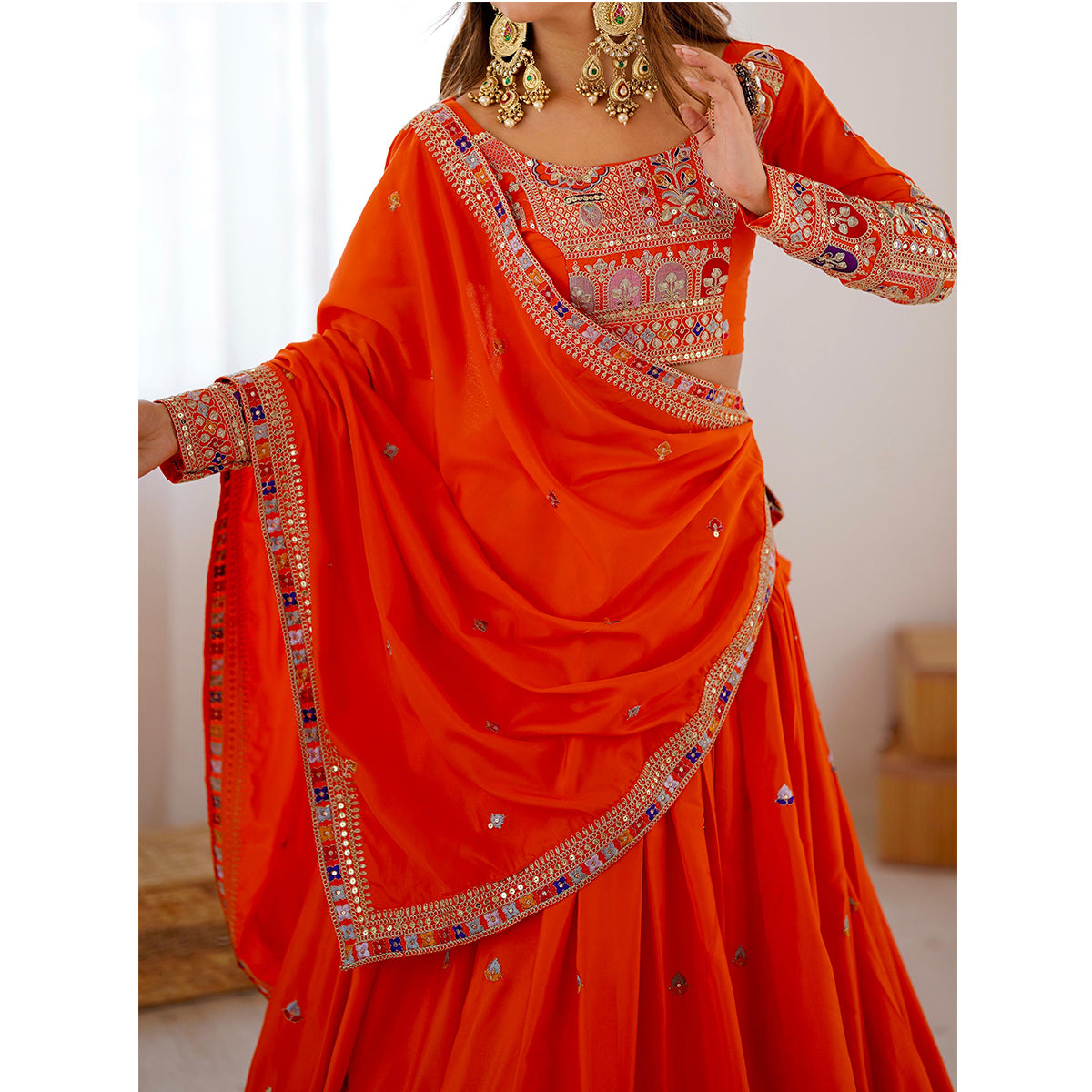 SHAFNUFAB Women's Georgette Ethnic Wear for WomenSemi StitchedSalwarSuit  SF201534