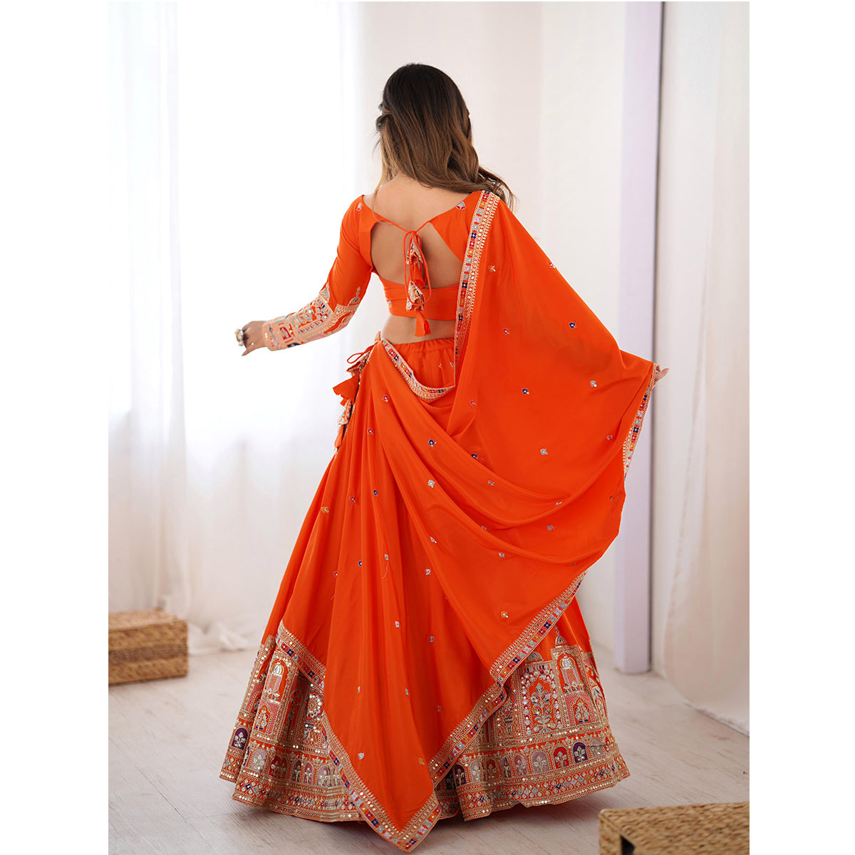SHAFNUFAB Women's Georgette Ethnic Wear for WomenSemi StitchedSalwarSuit  SF201534