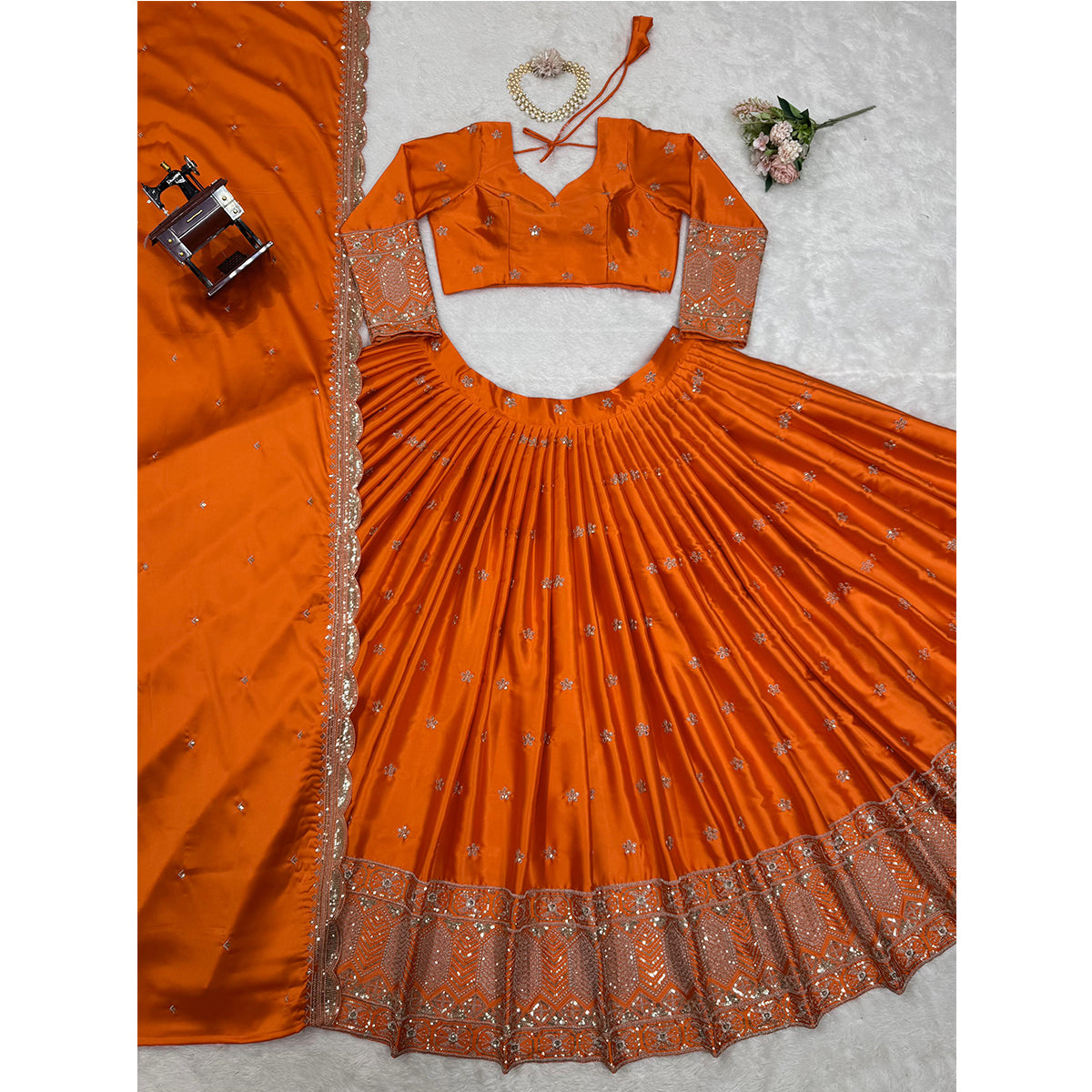 SHAFNUFAB Women's Georgette Ethnic Wear for WomenSemi StitchedSalwarSuit  SF201536