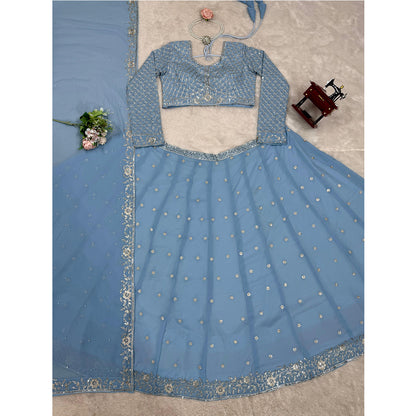 SHAFNUFAB Women's Georgette Ethnic Wear for WomenSemi StitchedSalwarSuit  SF201537