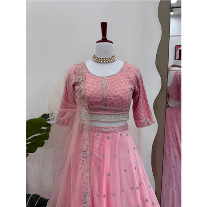 SHAFNUFAB Women's Georgette Ethnic Wear for WomenSemi StitchedSalwarSuit  SF201538